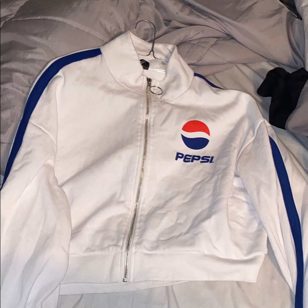 Pepsi Cropped Zip Hoodie